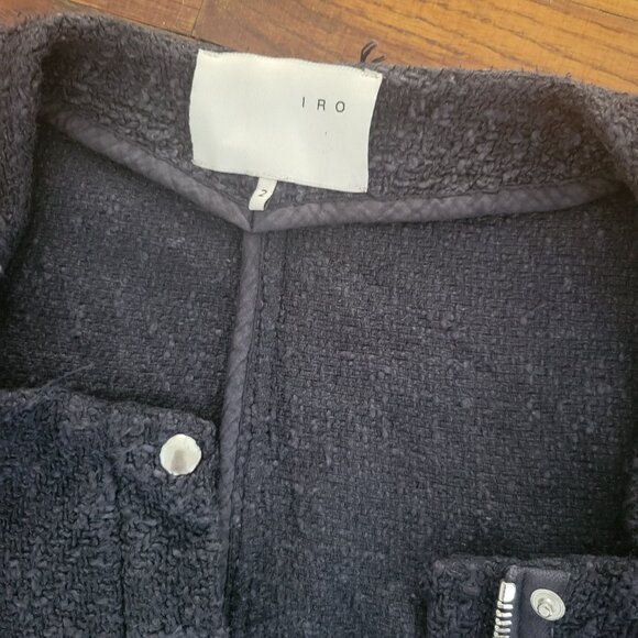 IRO Paris Agnette Women Grey Tweed Blazer sz 2 - Picture 5 of 8